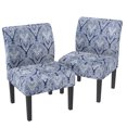 thumbnail image 2 of Mecor Modern Armless Accent Chairs Set of 2, Upholstered Fabric Dining Chairs w/Solid Wood Legs for Dining Living Room Sofa - Sapphire, 2 of 7