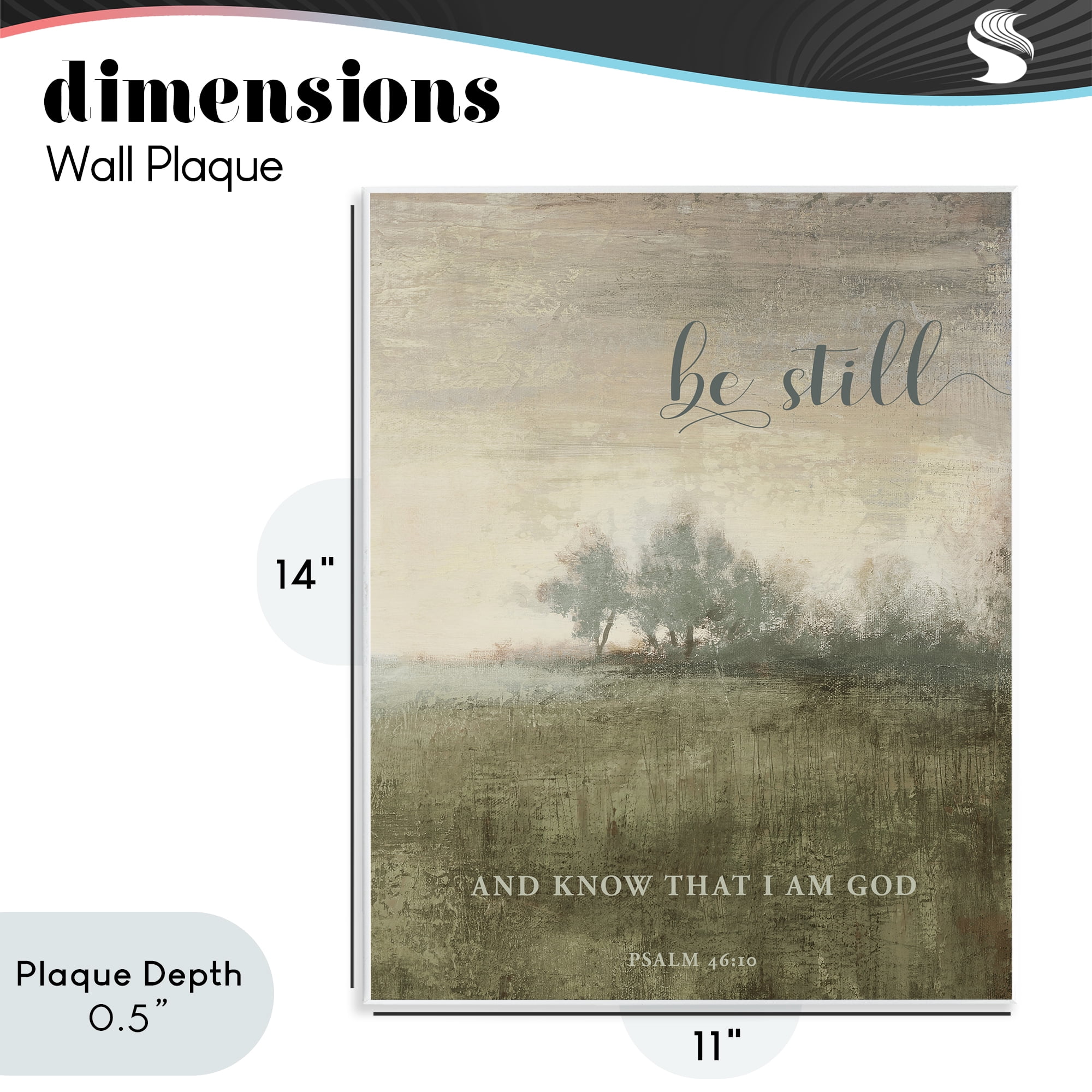 Stupell Industries Be Still Psalm 46:10 Wall Plaque Art, design by Michael Marcon