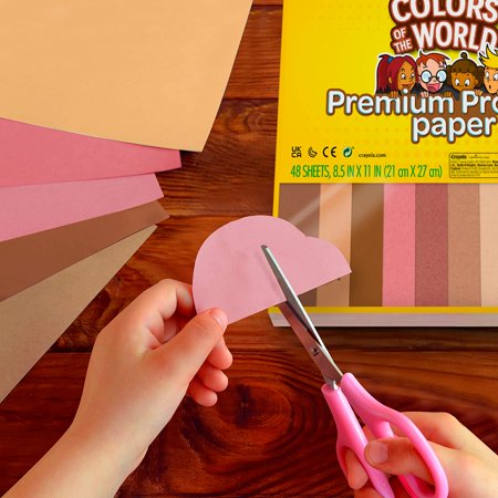 Crayola Construction Paper in Colors of The World, 8.5” x 11”, 24 Colors, Craft Supplies, 48 Sheets