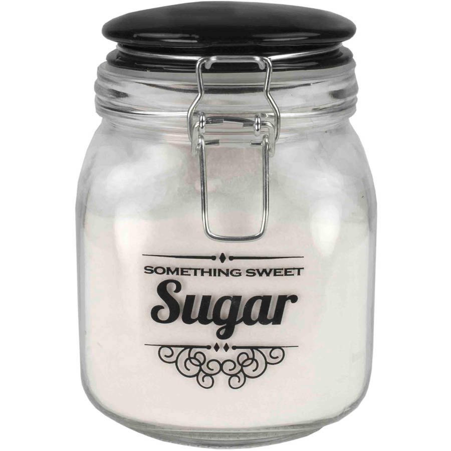 Home Basics Glass Jar with Ceramic Flip Lid Top