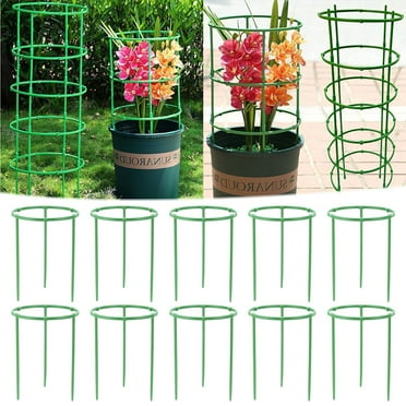 Viflosae 10 PCS Tomato Plant Support Cages,Climbing Plants Flowering Tomato Cages for Garden, with Standing Stakes & Stabilizing Support Ring, for Tomato, Trellis, Climbing Plant Summer Saving