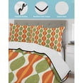 thumbnail image 4 of Quilts Twin Size, Orange Green Geometric Soft Comforter Bedding Set for Bed, Abstract Moire Modern Vintage Lightweight Quilted Bedspread with Pillow Cover(2 Pieces) for All Season, 68x86 Inch, 4 of 6