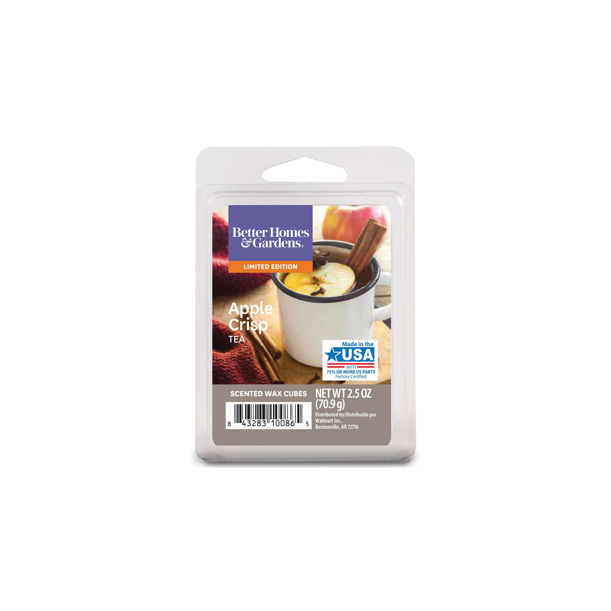Better Homes /& Gardens 4 Boxes Apple Crisp Tea Scented Wax Cubes Melts