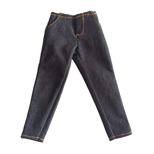 Figura de disfraz de jeans en miniatura a escala 1/12, ropa para muñecas de acción de 6 pulgadas Negro