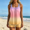 thumbnail image 6 of Tankini Swimsuits for Women Summer Gradient Tummy Control Two Piece Bathing Suits Tank Tops with Swim Shorts Swimwear, L, 6 of 6