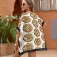 thumbnail image 4 of Chocolate Chip Cookie Women's Swimsuit Coverup Summer Beach Cover Up Bathing Suit Dress, 4 of 6