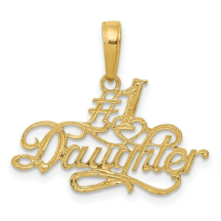 14k Yellow Gold Best Daughter Necklace Pendant Charm | Walmart Canada
