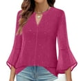 thumbnail image 2 of ZJXFGS Womens Sequin Tops Flowy Tops for Women Dressy Tops for Women Bell Sleeve Tops for Women Pink XL, 2 of 7
