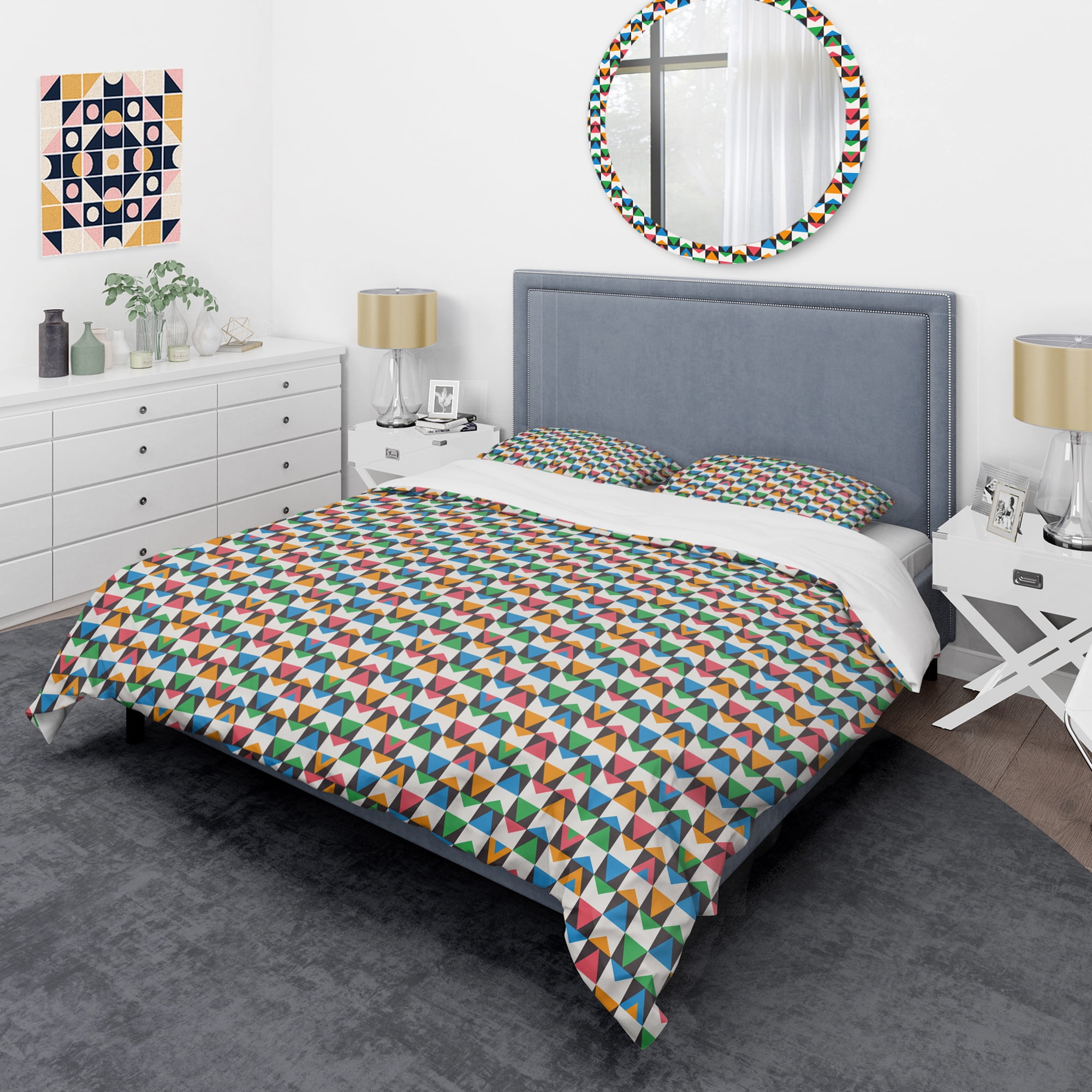 Designart 'Retro Ornamental Design II' Mid-Century Modern Duvet Cover Set