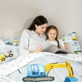 thumbnail image 4 of Manfei Excavator Bedding Comforter Set 7 Pieces,Construction Vehicles Full Bedding Set,Equipment Trucks Fitted Sheet Flat Sheet For Boys Kids,Super Cozy Room Decor Reversible, 4 of 8