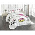 thumbnail image 3 of Ambesonne Chill Quilted Bedspread Set 3 Pcs, Happy Sweetest Day, Queen Size, Multicolor, 3 of 5