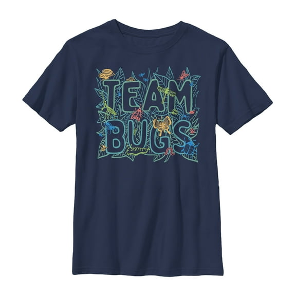 Boy's Lost Gods Team Bugs Collage  Graphic Tee Navy Blue X Large