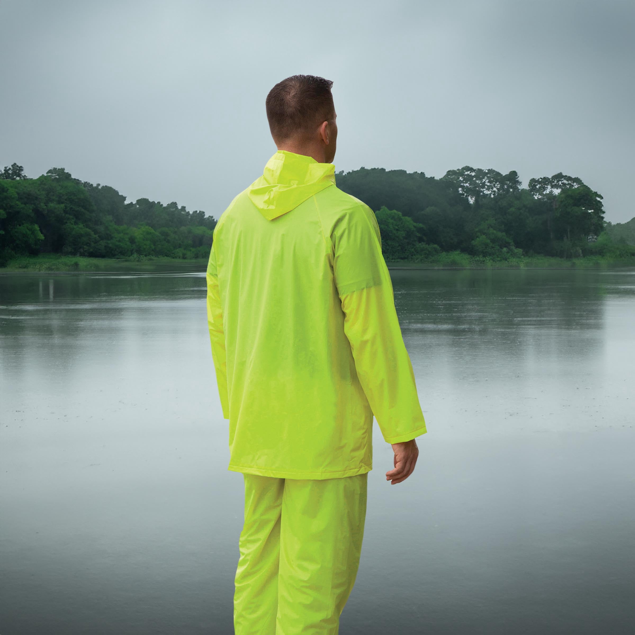 Fuel Helmets Emergency Rain Suit, Hi Viz, Large-Xlarge