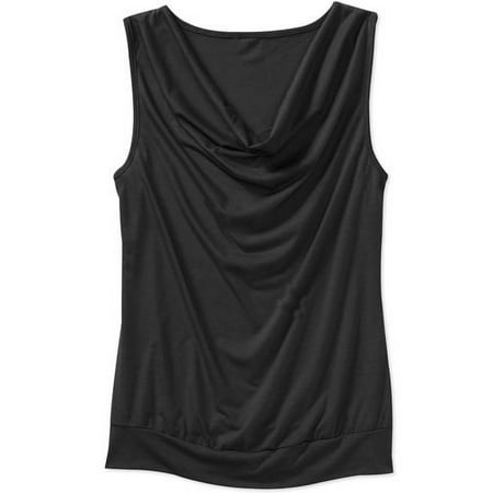 Susie Rose Juniors' Plus Cowl Neck Tank w/ Banded Bottom