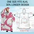 thumbnail image 4 of Oversized Wearable Blanket Hoodie,Cute Ghost Halloween Pattern Sherpa Blanket Hoodie with Super Pockets,Super Warm Fuzzy Pullover for Women & Men, 4 of 6