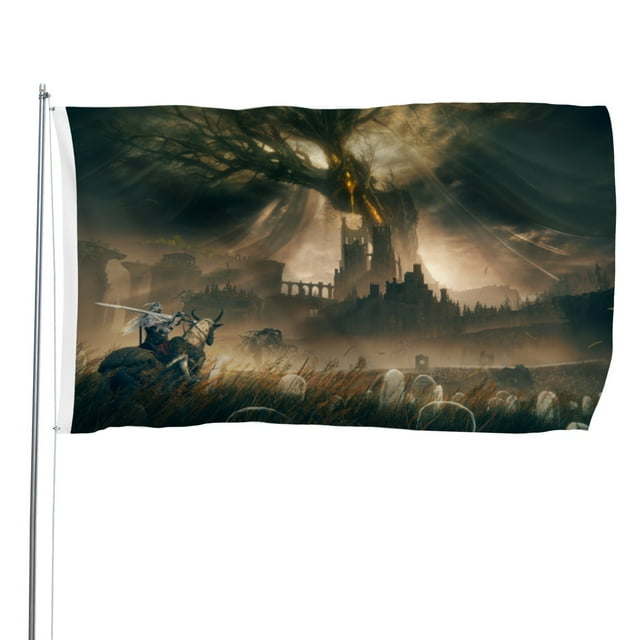Elden Ring Bandera impresa con temática, regalo perfecto para fanáticos, amigos y familiares, y adecuada para actividades al aire libre e interiores, decoraciones de fiesta. 60*90CM