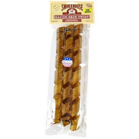 UPC: 0078565841390 | Smokehouse Treats Bacon Skin Twists Large – 3 Pack – (11 -12 L x 1 W)