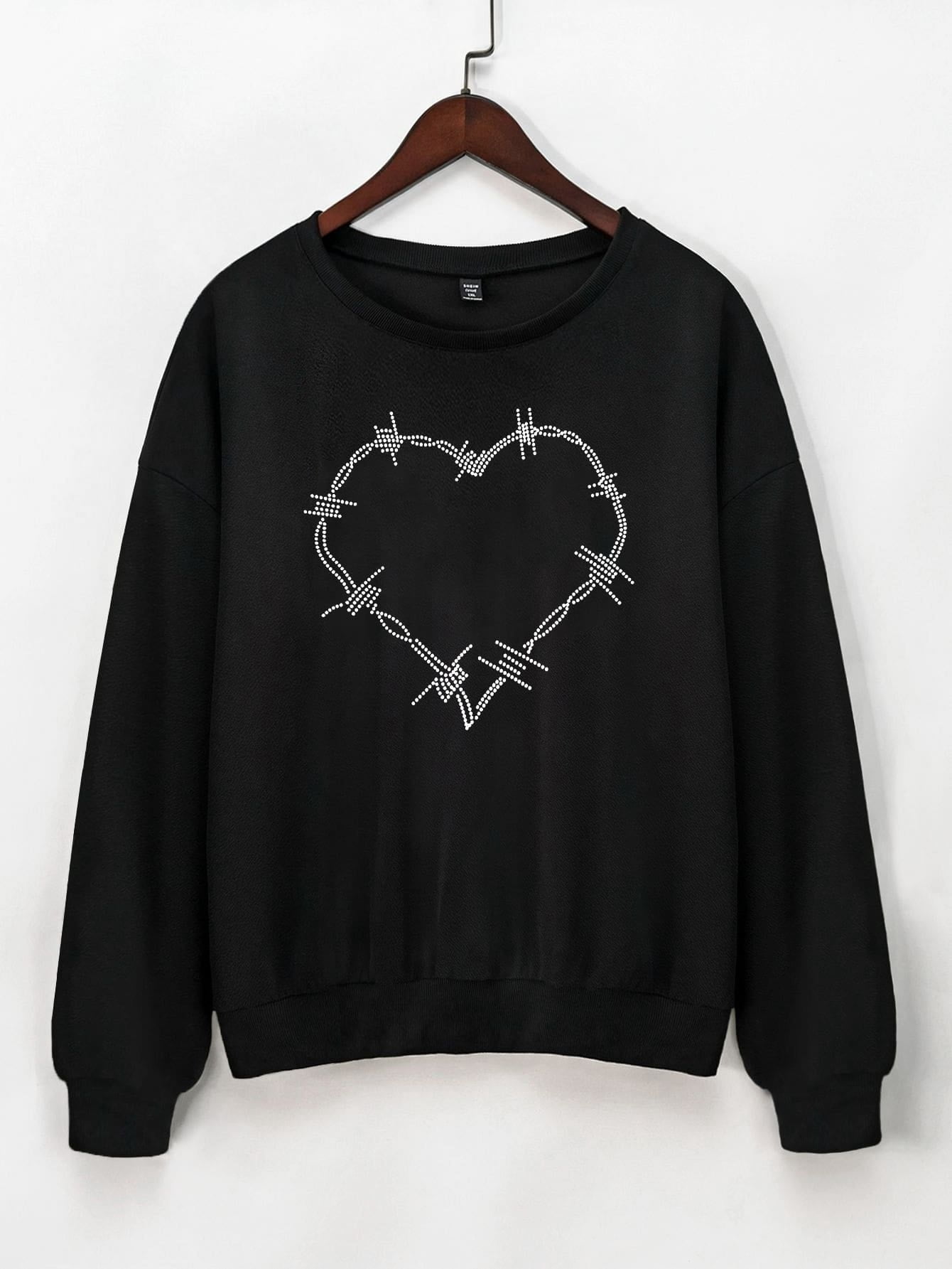 plus size heart sweatshirt