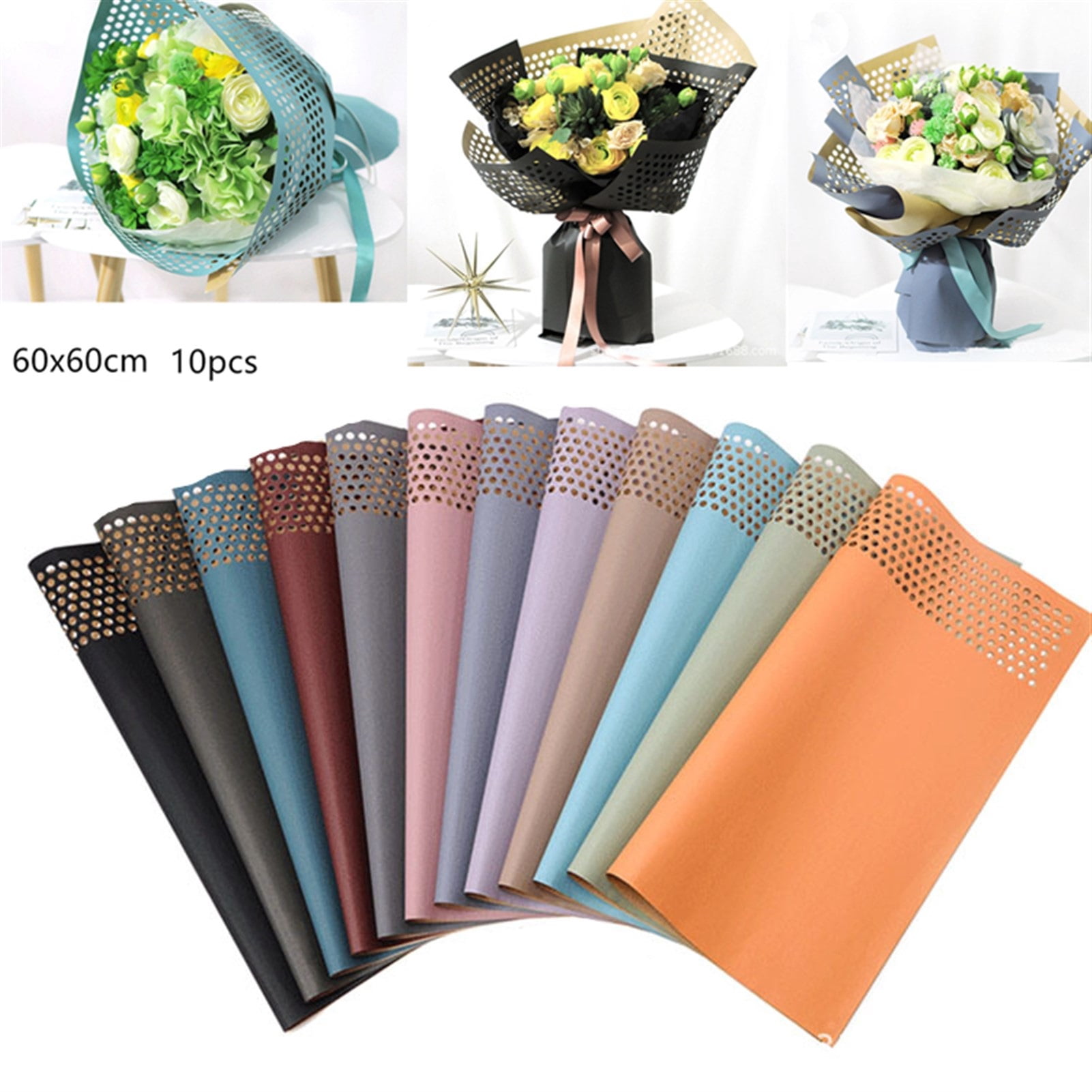 10pcs Kraft Paper with Hole Gift Wrapping Paper Flower Wrapping Paper Kraft Paper Handmade Craft Supply New Year Gift Wrapping
