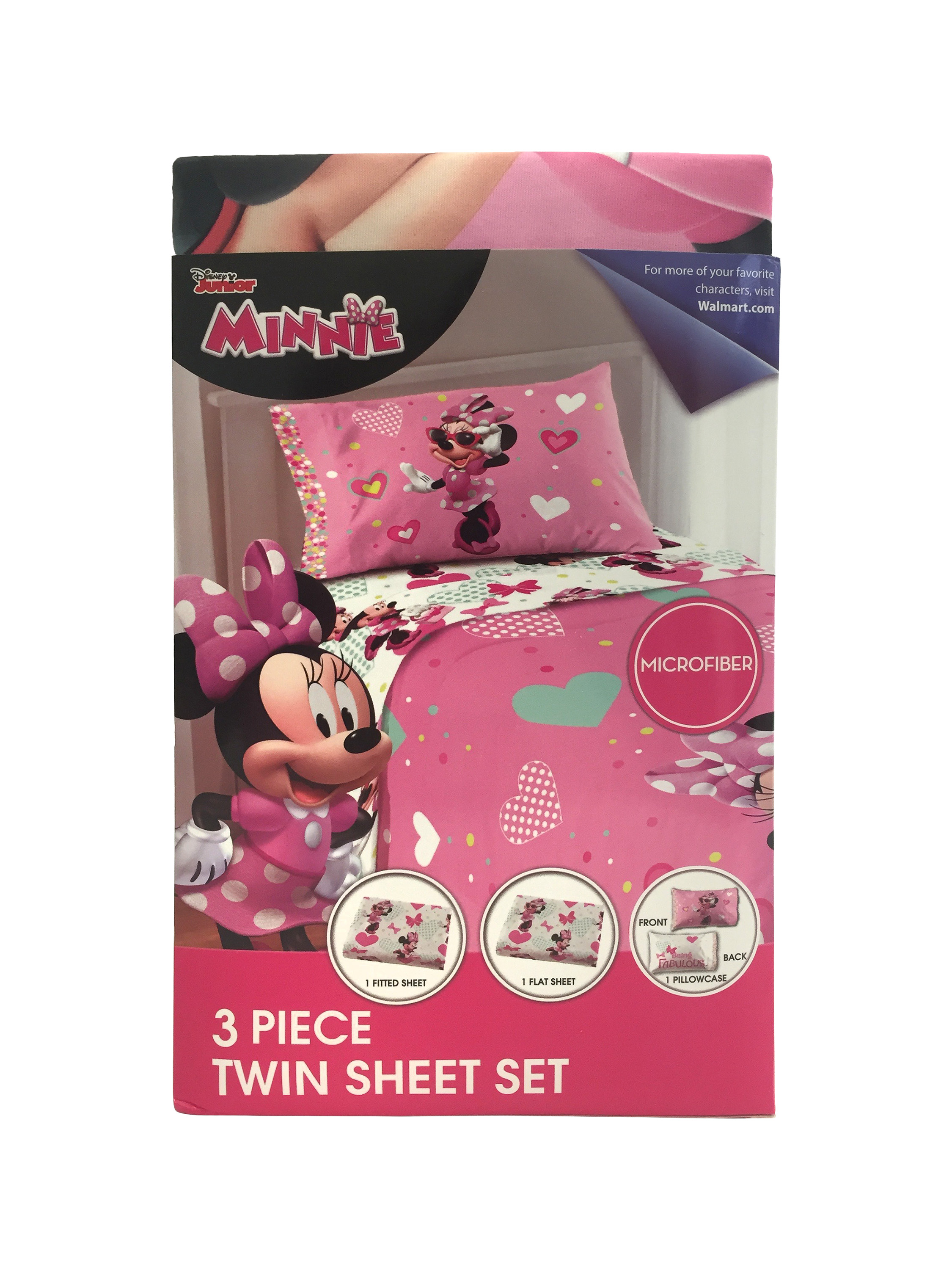 Disney Minnie Mouse Pink White, Disney Minnie Mouse Pink 3pc Twin Bedding Comforter Set