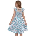 thumbnail image 2 of Actgleam Girls Dress Floral Ruffle Square Neck Sleeveless A-Line Sundress with Tie Back for Summer Beach Party,Blue Floral,11-12Y, 2 of 8