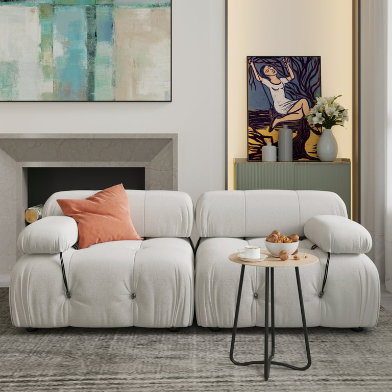Magic Home Convertible Modular Sectional Sofa,Loveseat Sofa Velvet
