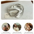 thumbnail image 6 of DESIGNICE Gold Bangles for Women Unique Twisted Design Chunky Silver Bracelet Open-Close Silver Bangle Bracelets for Women Silver2, 6 of 7