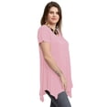 thumbnail image 5 of LARACE Short Sleeve T-Shirts for Women Plus size Tops V-Neck Tunic Tops for Leggings Pink_2X, 5 of 7