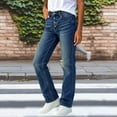 thumbnail image 5 of SAWOBUUN Women High Waist Straight Leg Jeans 4 Button Washed Gradient Denim Pants Thick Winter Casual Denim Jeans, 5 of 9