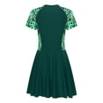 thumbnail image 2 of iiniim Women Plus Size One Piece Swimsuit Short Sleeve Rash Guard Swimming Dress Modest Beach Bathing Suit Green XXL, 2 of 7