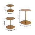 thumbnail image 3 of Efavormart Set of 3 | Gold Heavy Duty Metal Round Pedestal Cake Stands, Cupcake Dessert Display Props - 8",10",12", 3 of 11