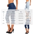 thumbnail image 2 of Lenpel Capri Pants for Women Vintage Mid Rise Denim Cropped Trousers with Pockets Trendy Slim Fit Comfy Stretch Jean Capris(Light Blue,X-Large), 2 of 6