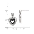 thumbnail image 2 of Sterling Silver and Cubic Zirconia Brilliant Embers Heart Dangle Post Earrings - Measures 20x12mm Wi, 2 of 2