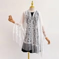thumbnail image 5 of Garbnen Women's Lace Cover Up with Tassel Lightweight Sheer Sun Protection Beach Wrap Shawl White, 5 of 5
