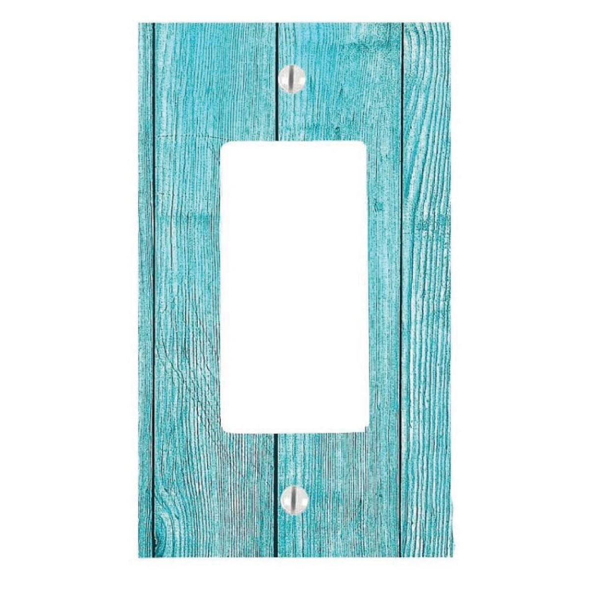 Blue Beach Wood, Single Gang Rocker Decorator Dimmer Wall Plate, 2.94 x 4.69 inches