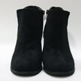 thumbnail image 6 of FRSASU Womens V Cut Wedge Ankle Booties Zip-up Closed Toe Stacked Heel Faux Suede Winter Boots On, 6 of 9