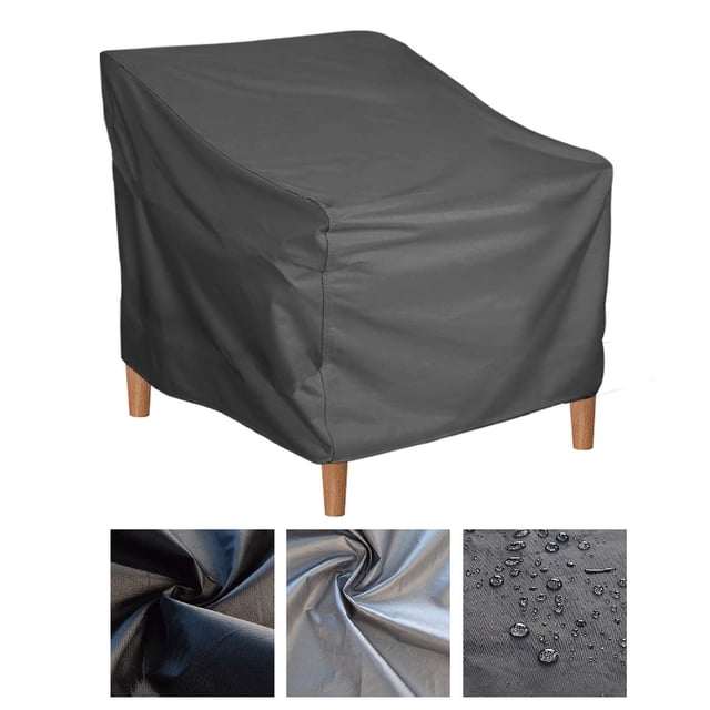 Funda para Silla de Patio, Tela Oxford Resistente Al Agua y Al Polvo, SE Adapta A la Mayoría de Sillones Giratorios de Patio Con Coreas de Sujeción, Cordón Elástico en El