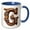 Blue/White, variant on 3drose, Steampunk Monogram Initial G, 15oz Mug