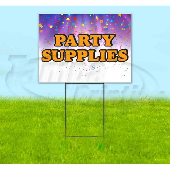 Party Supplies V6 (18" x 24") Yard Sign, Includes Metal Step Stake
