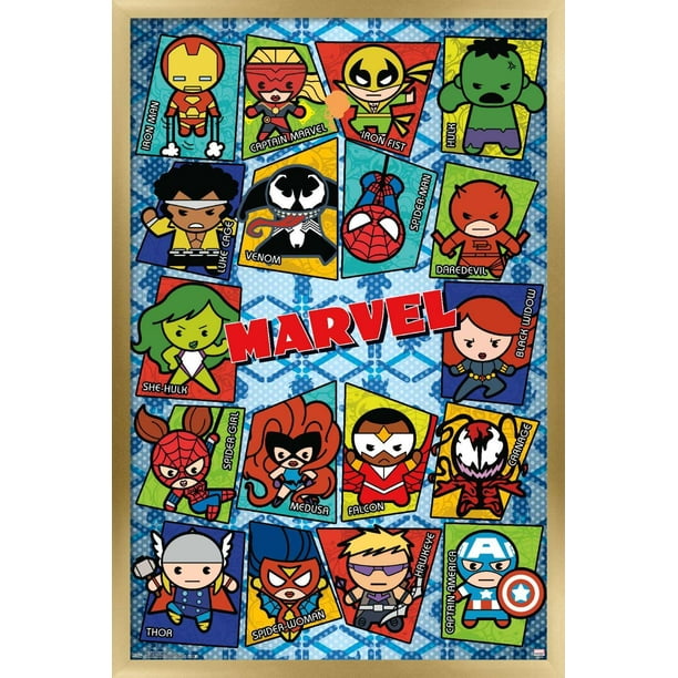 Marvel Comics - Kawaii Grid Wall Poster, 22.375
