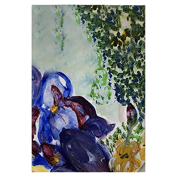 Betsy Drake Interiors Yellow & Blue Iris Guest Towel