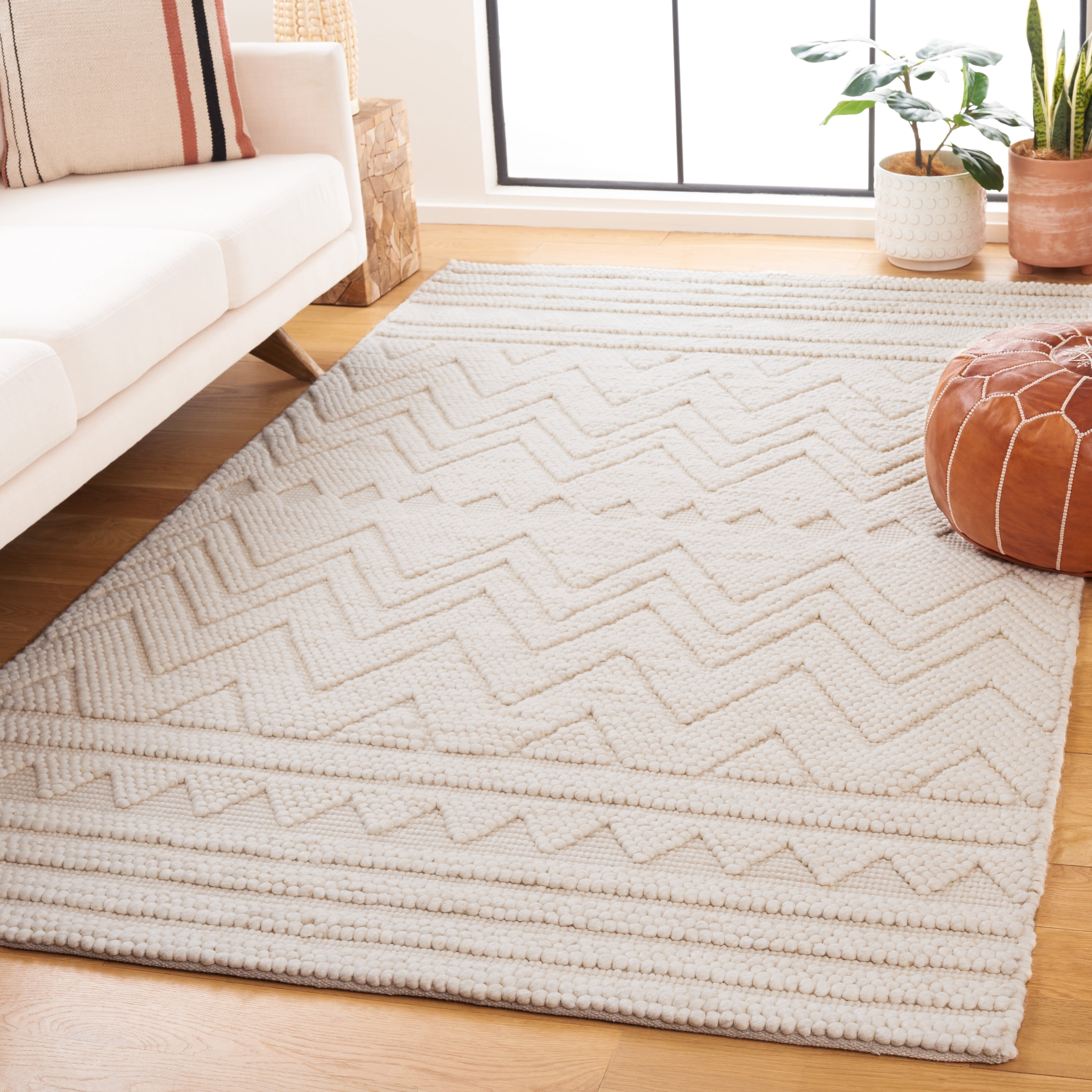 SAFAVIEH Natura Braylon Striped Area Rug, Ivory, 6' x 9'