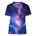 thumbnail image 5 of Penkiiy Galaxy Printed Shirt , Mens Vintage Casual Loose Short Sleeve Tee Tops 3XL Multicolor, 5 of 6