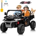 thumbnail image 1 of Joyracer 4WD 24 Volts Ride on Toys with Remote Control, 4X200W Power Car Wheels UTV, 2 Seater Powered Ride on Dump Truck, Electric Car for Kids, Bluetooth/Music/Spring Suspension, Black, 1 of 12