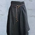 thumbnail image 4 of 2026 ! under $5 asdoklhq Womens Plus Size Dresses Under $15Women's Casual Solid Loose Sashes Mid-Calf Women's Skirt, 4 of 5