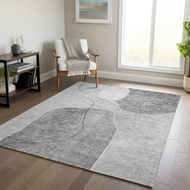Addison Rugs Chantille Indoor/Outdoor Transitional Abstract Gray Washable Rectangle Rug, 9' x 12'