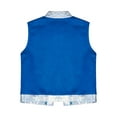 thumbnail image 4 of iEFiEL Kids Girls 1970s Party Disco Latin Jazz Dance Vest Sleeveless Shiny Sequins Bronzing Edge Costume Cardigan Blue 14, 4 of 6