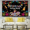 thumbnail image 6 of Happy Hispanic Heritage Month Festival Backdrop Latin American Banner Spanish Classroom Decorations National Hispanic Heritage Month Decorations for Classroom Backdrop Photo Booth, 6 of 7