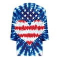 thumbnail image 2 of July 4th Outfits Women 3/4 Sleeve V Neck Patriotic T-Shirts Stars Striped Print Festive Casual Tunic Tops (XL, Blue), 2 of 7