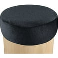 thumbnail image 4 of Meridian Furniture Nimes Black Velour Fur Fabric Ottoman/Stool, 4 of 6